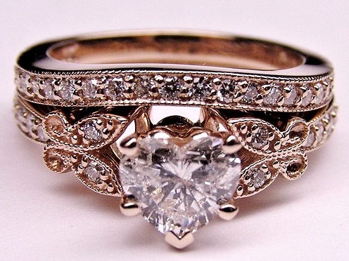 antique gold engagement ring in rose