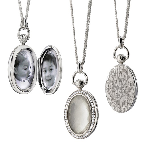 Platinum Oval Stone Locket