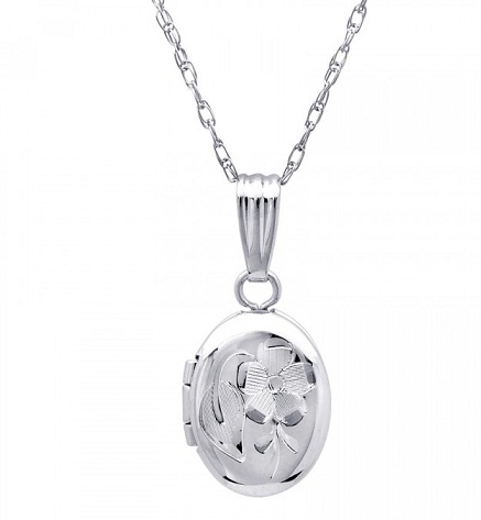 Platinum Baby Flower Locket