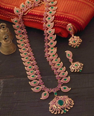 Kemp stone Bharatanatyam Temple Jewellery