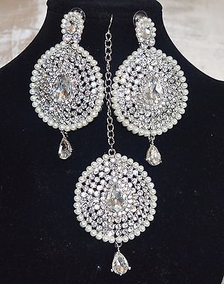 Silver Tone MaangTikka and Earring Sets