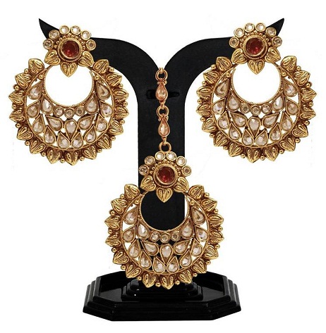 Designer Maang Tikka With Earring Sets