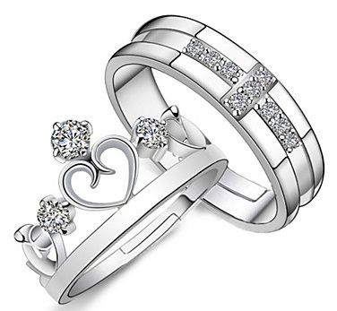 Silver Wedding Ring Set