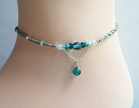 Handmade Swarovski Crystal Beaded Anklet