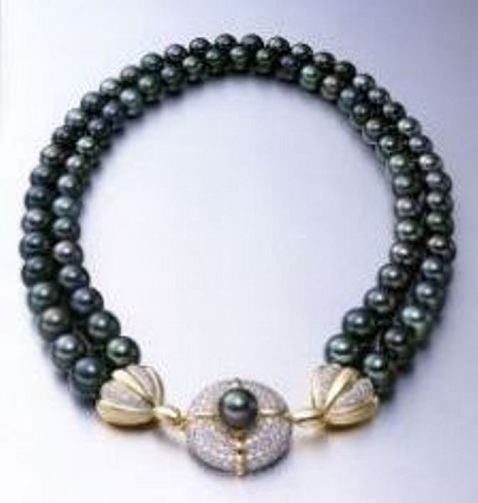 Japanese Akoya Black Pearl Necklace