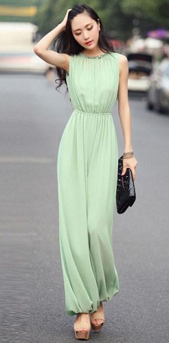 Chiffon Green Jumpsuit