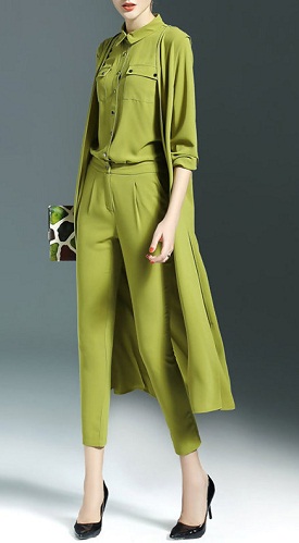 Green Buttoned Jumpsuit