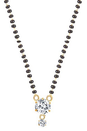 Large single American diamond mangalsutra