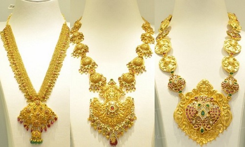 Meenakari Necklace Designs in 40 Grams Gold