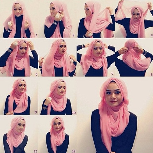 Heart Face Hijab Styles