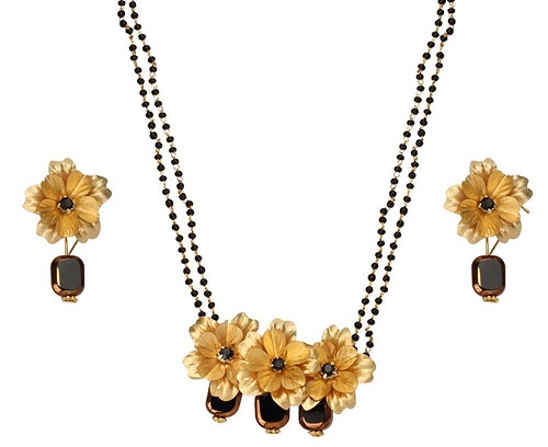 24 Kt floral mangalsutra set