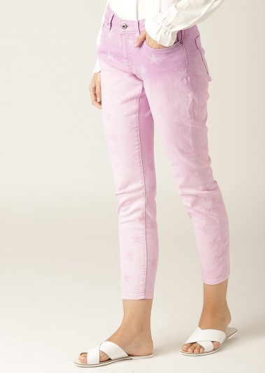 Lilac Colored Skinny Fit Denim