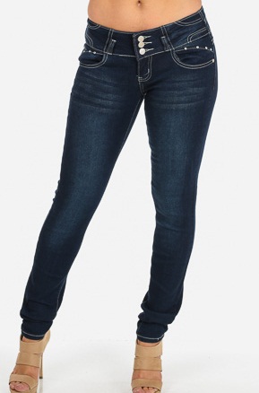 Simple Plain Low Rise Jeans