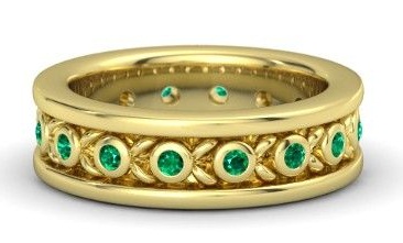 Golden Emerald Ring for Men