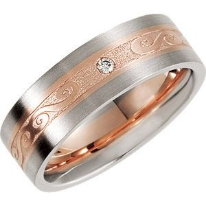 Rose Gold Diamond Wedding Band for Men