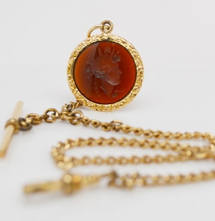 Sardonyx Chain and Pocket Watch for Men