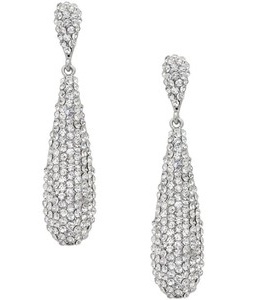 Pave drop earrings