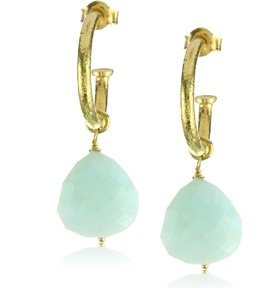 Blue Peruvian Opal Hanging Earring