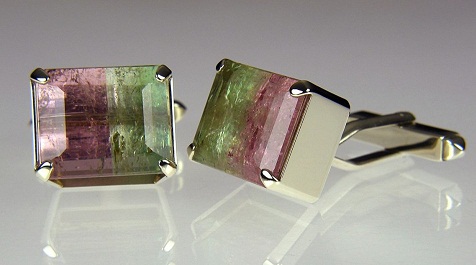 Watermelon Tourmaline Cufflinks