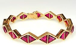 Rubellite Tourmaline Gold Bracelet