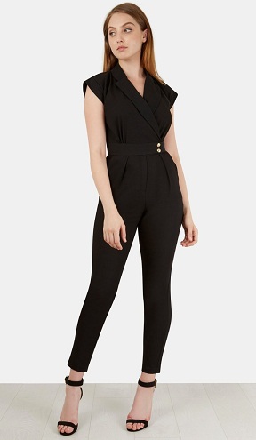 Short Sleeve V-neck Jumpsuit