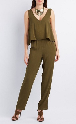 Layered V-neck Jumpsuit