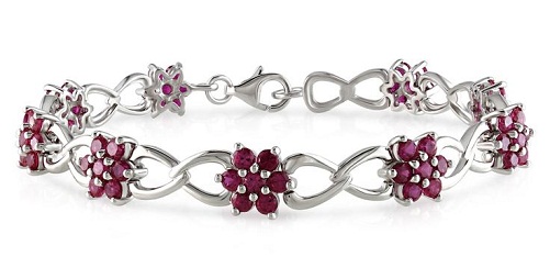 Flower ruby bracelet