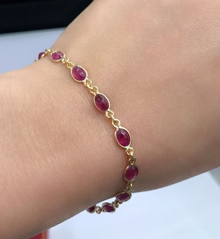 Tennis ruby bracelet