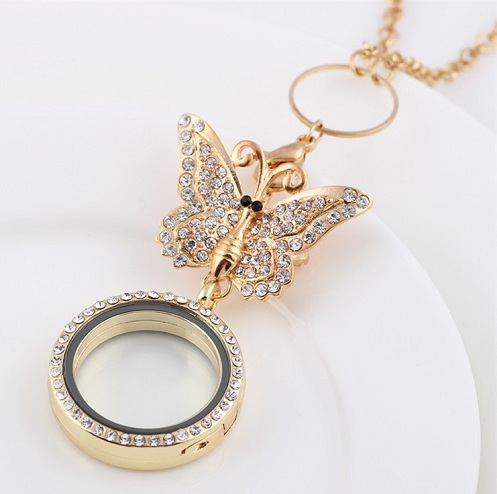 Butterfly Brooch Locket Pendant