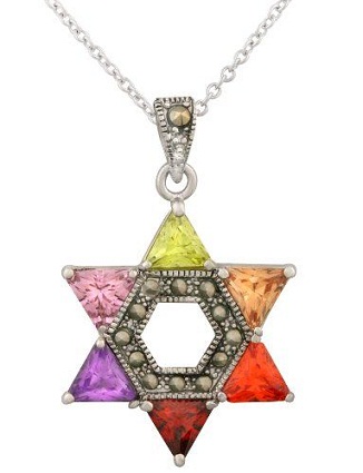 Multi-colored silver star Pendant