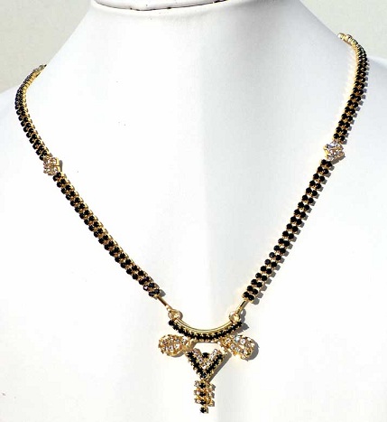 Black bead artificial mangalsutra